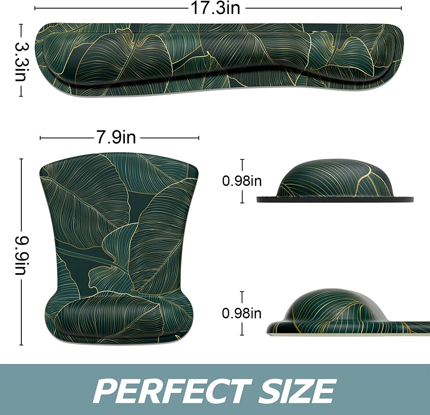 Mouse Pad Wrist Support Keyboard Wrist Rest Pad Ergonomic Mousepad Non-Slip Memory Foam Keyboard Pad Easy Typing Pain Relief Perfect for PC Laptop Gaming Office,Palm Texture