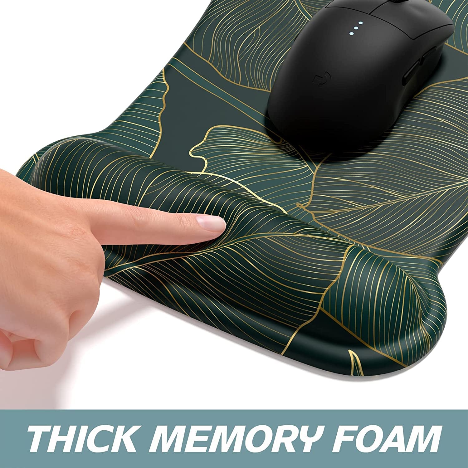 Mouse Pad Wrist Support Keyboard Wrist Rest Pad Ergonomic Mousepad Non-Slip Memory Foam Keyboard Pad Easy Typing Pain Relief Perfect for PC Laptop Gaming Office,Palm Texture
